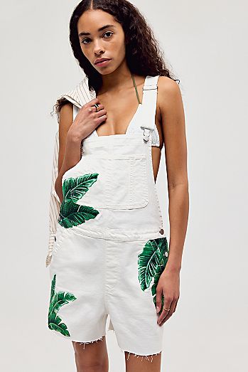 Driftwood Embroidered Shortalls
