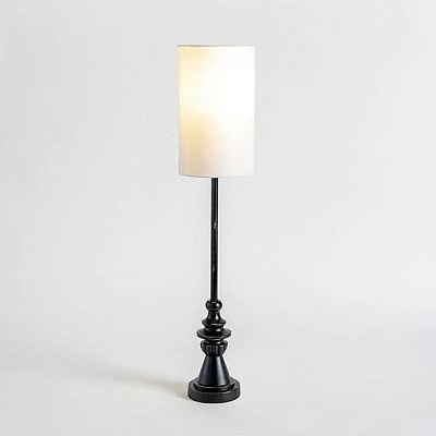 Kirkland's Home Distressed Black Candlestick Buffet Lamp