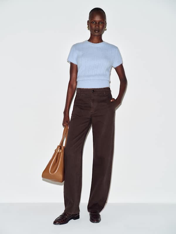 Brian Mid Rise Arc Leg Twill Pants