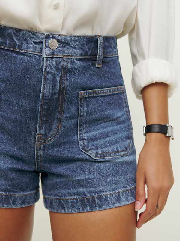 Alyssa Stretch High Rise 3.5” Jean Shorts
