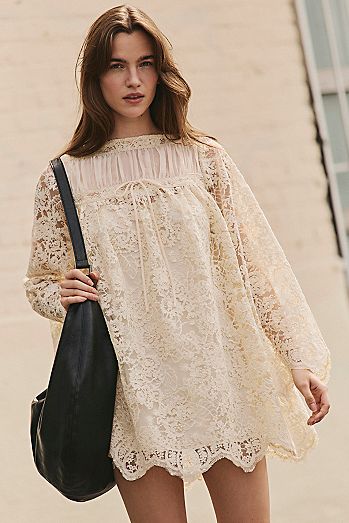 For Love & Lemons Kaia Corded Lace Mini Dress