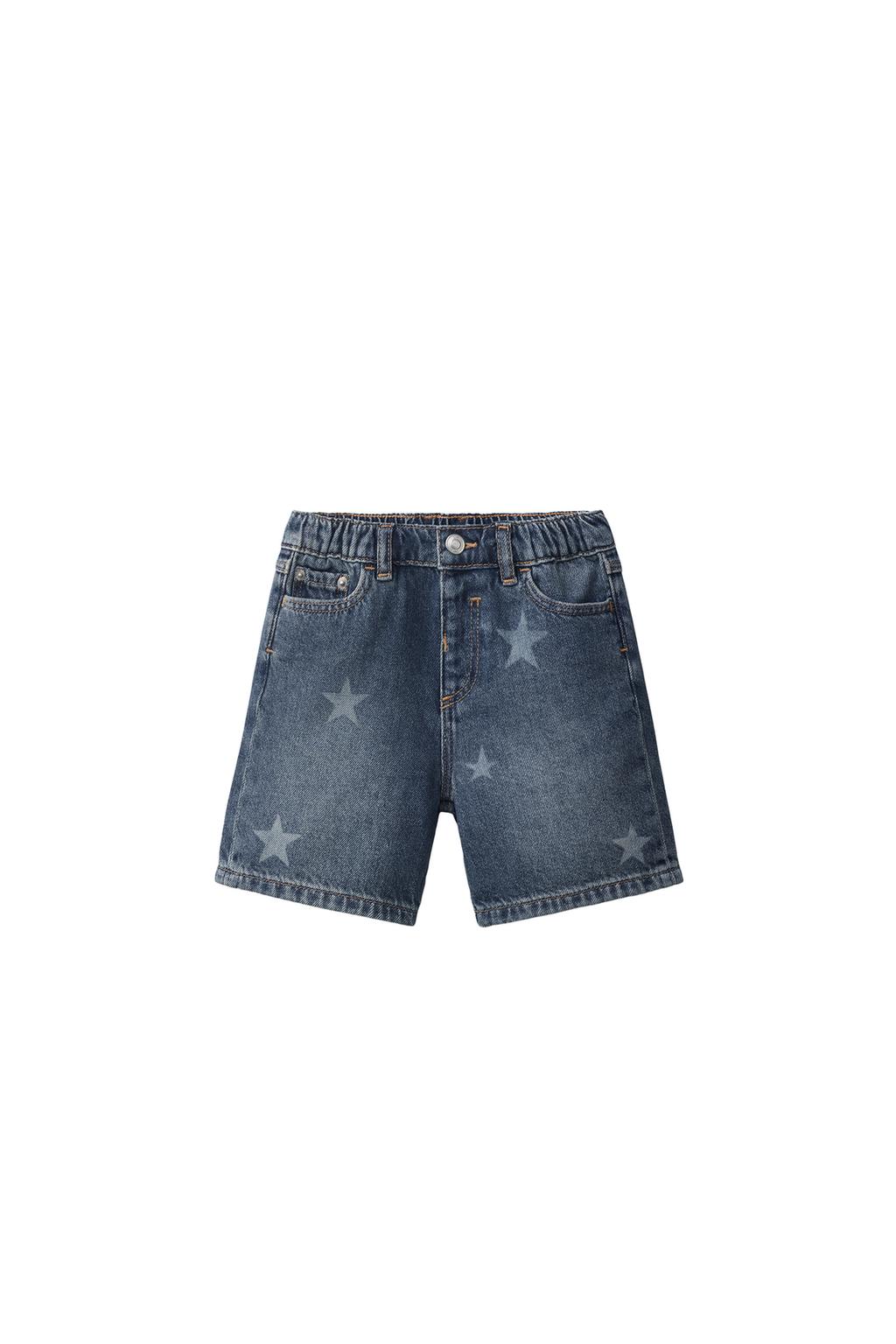 STAR PRINT DENIM BERMUDA SHORTS