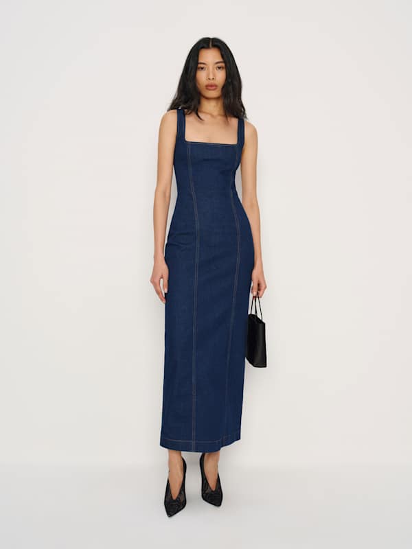 Gladys Super Stretch Denim Midi Dress