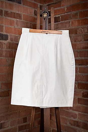 Vintage 80s North Beach Leather White Skirt Selected by Black Shag Vintage