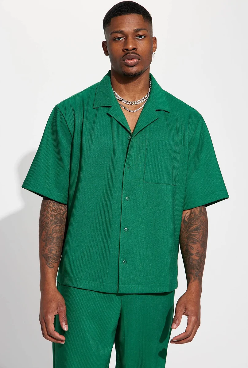 Fashion Nova Men's Show Up Cuban Shirt