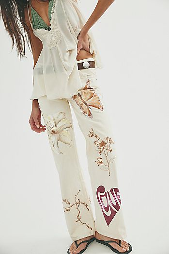 FP X Juliet Johnstone Hand-Painted Tennessee Low-Rise Boyfriend Jeans