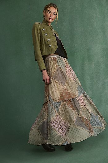 Single Whip Printed Maxi Skirt