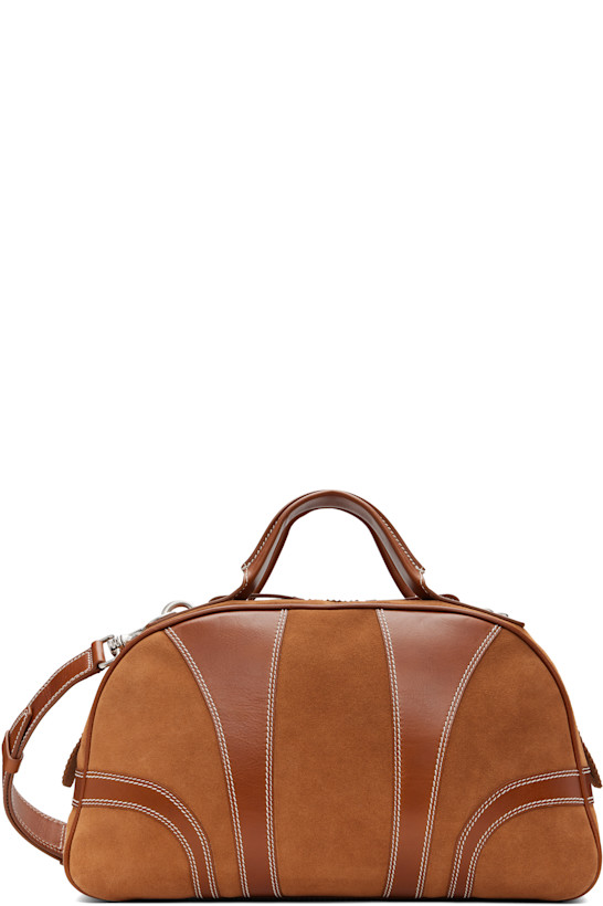 Dries Van Noten Tan Suede Duffle Bag