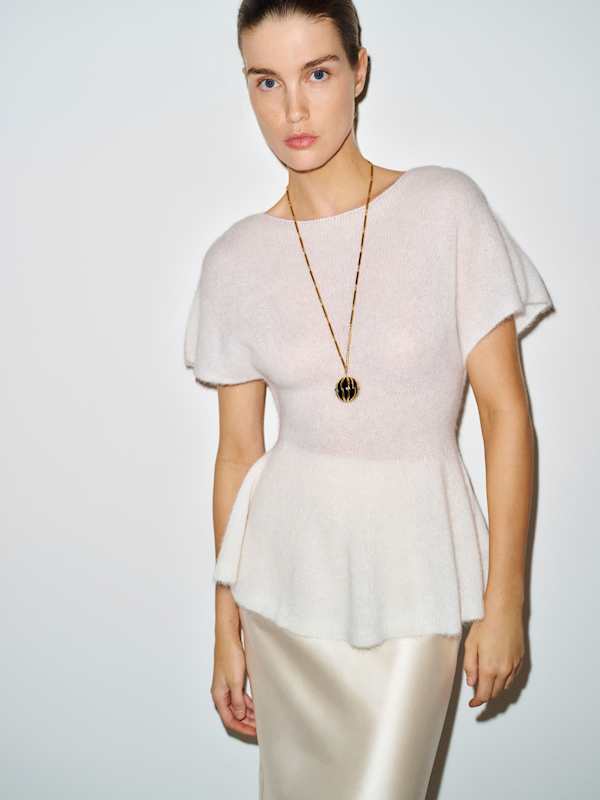 Anna Alpaca Peplum Sweater Top