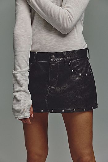 We The Free Lainey Studded Vegan Mini Skirt