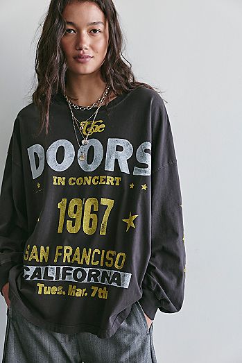 Daydreamer The Doors Gig Poster Oversized Long Sleeve Tee