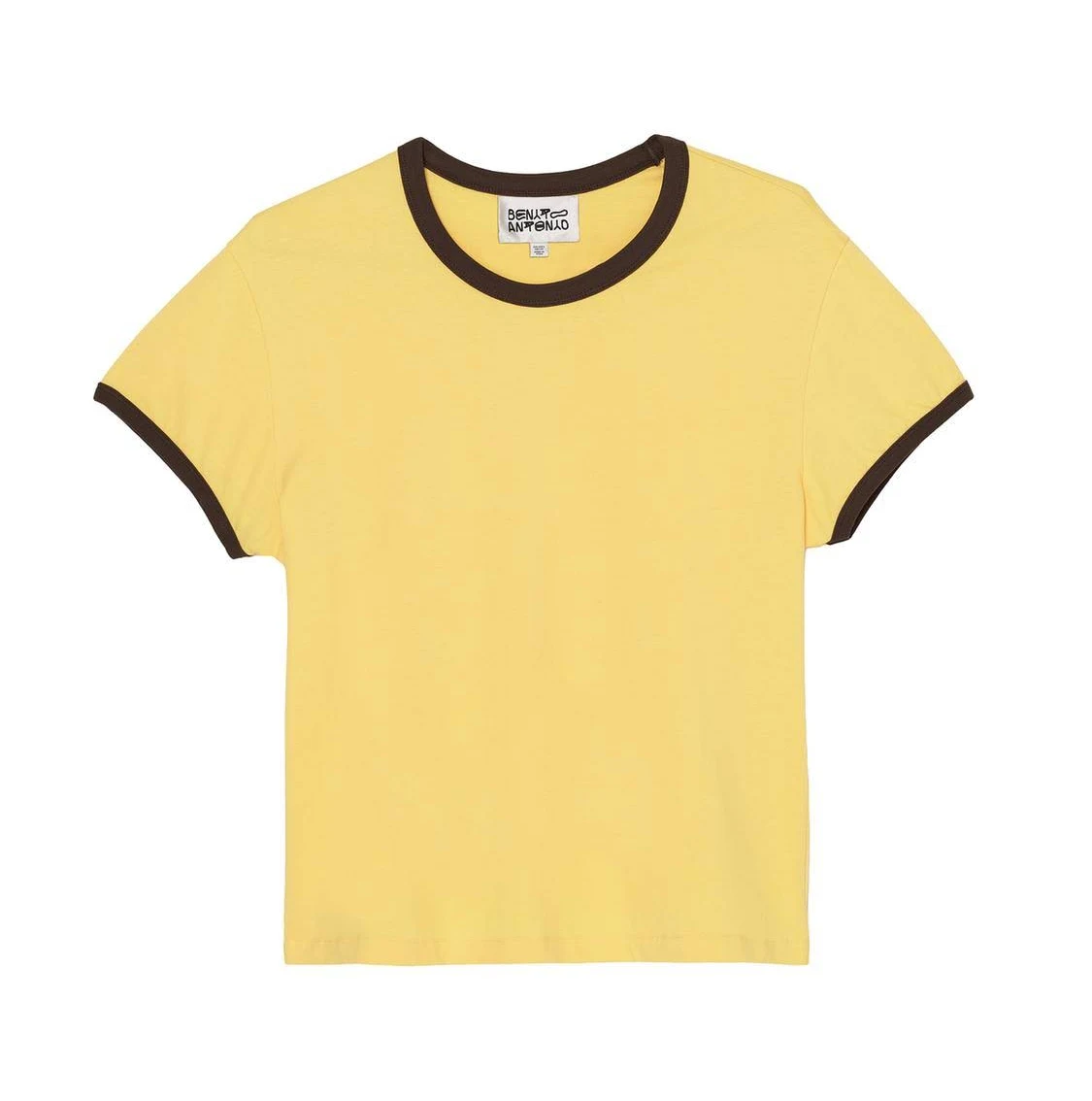 Zara Men's Slim Fit T-Shirt with Contrasting Rib Trim
