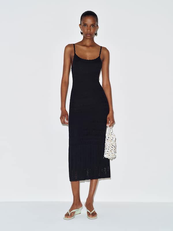 River Cotton Crochet Sweater Dress