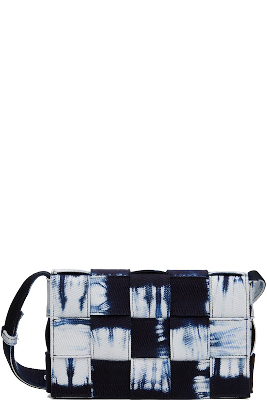 Bottega Veneta Navy & White Medium Cassette Bag
