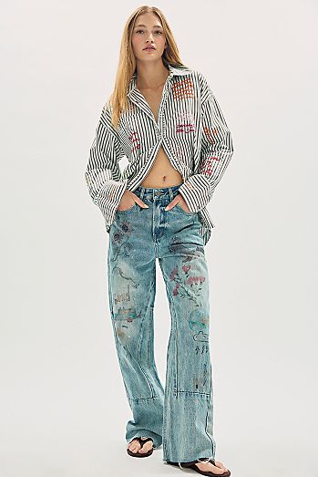 Found Hand Art Jeans