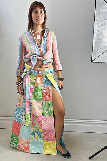 Vintage Lily Pulitzer Reversible Maxi Skirt Selected by Anna Corinna