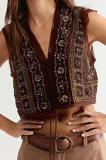Sun Kissed Embellished Vest