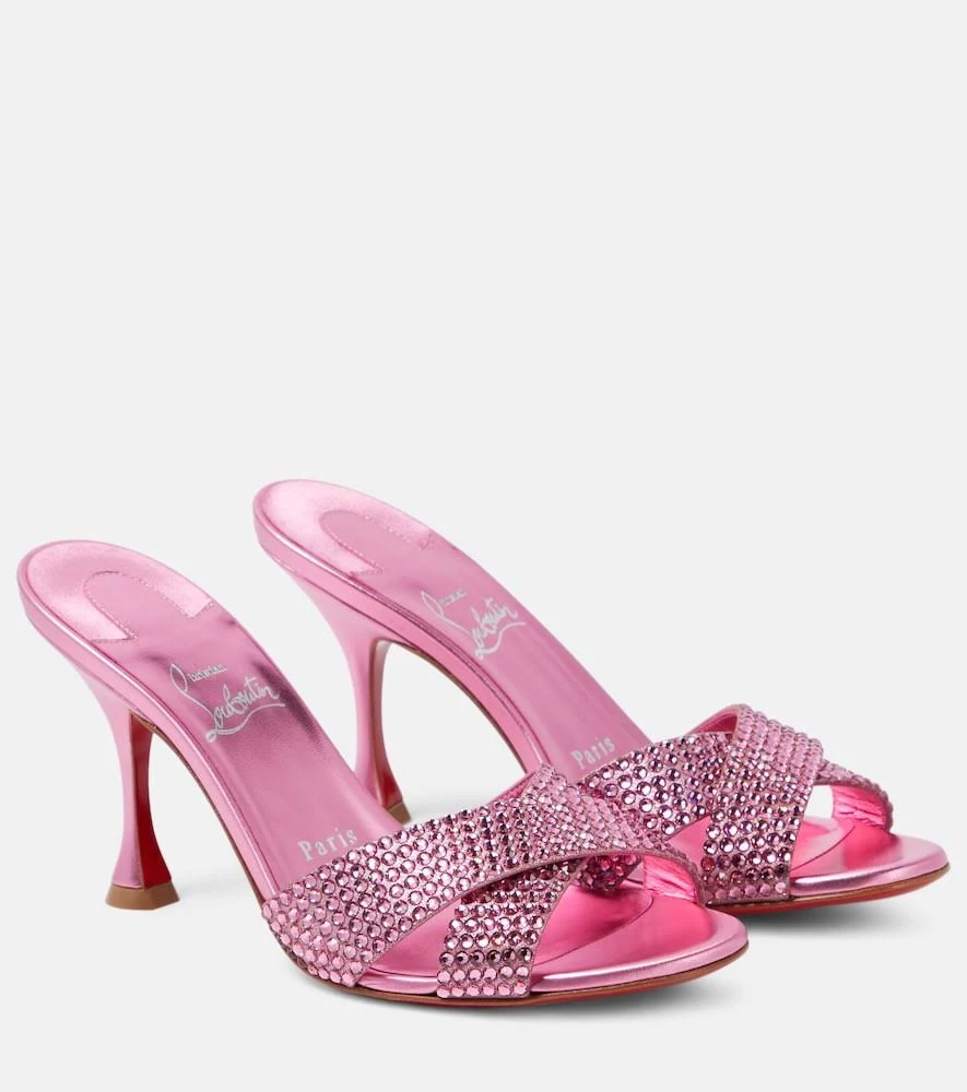 Christian Louboutin Women's Mariza Leather Strass Sandals 85