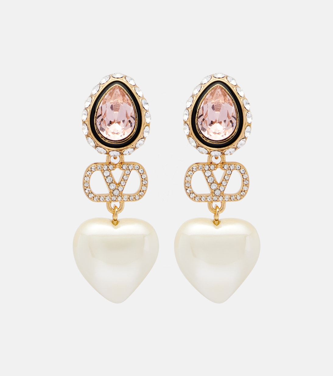 Valentino Garavani Crystal Heart Earrings