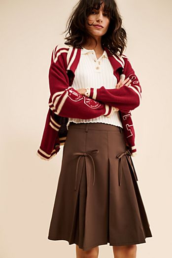 Find Me Now Bow Midi Skirt