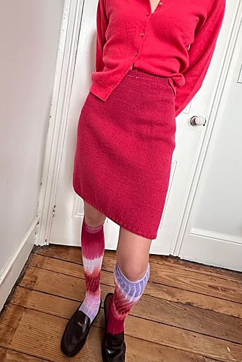 Vintage Handmade Pink Sweater Pencil Skirt Selected by KA.TL.AK