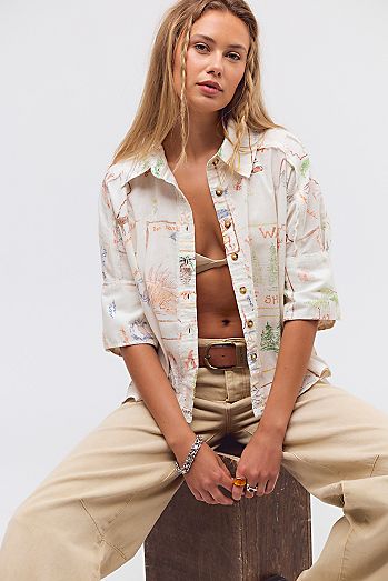 We The Free Seaside Printed Top