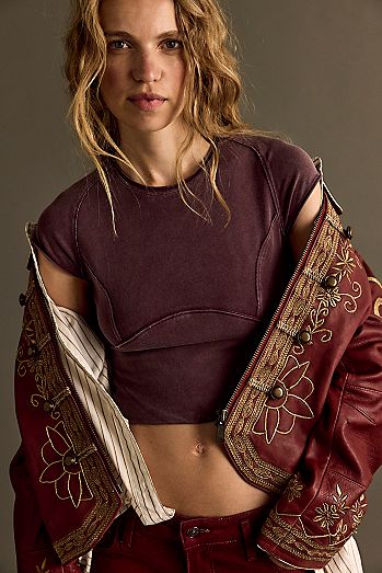 We The Free Protagonist Cropped Cap Sleeve Tee