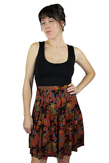 1970s Psychedelic Pleated Skirt Selected By Moons + Junes Vintage