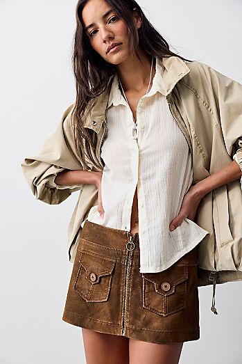 Halyard Vegan Suede Mini Skirt