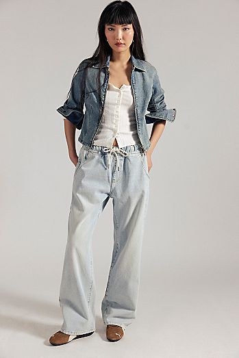OneTeaspoon Roadhouse Wide-Leg Drawstring Jeans