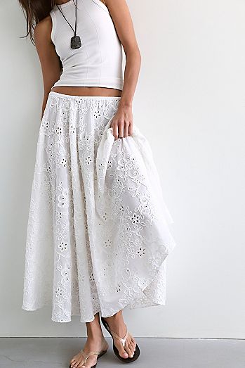 Norma Kamali Flared Cotton Midi Skirt