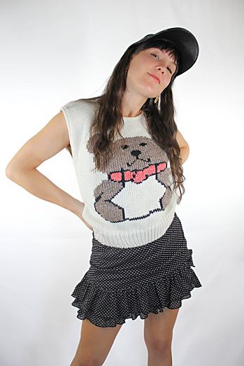 Y2K Polka Dot Ruffle Mini Skirt Selected By Moons + Junes Vintage