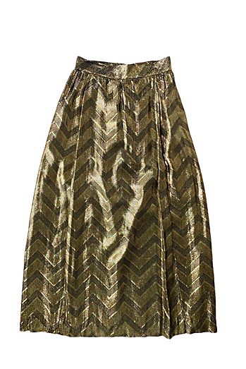 Vintage 1970s Metallic Thread Maxi Skirt Selected by SharpLilTeeth