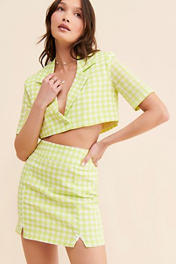 For Love & Lemons Maureen Gingham Mini Skirt