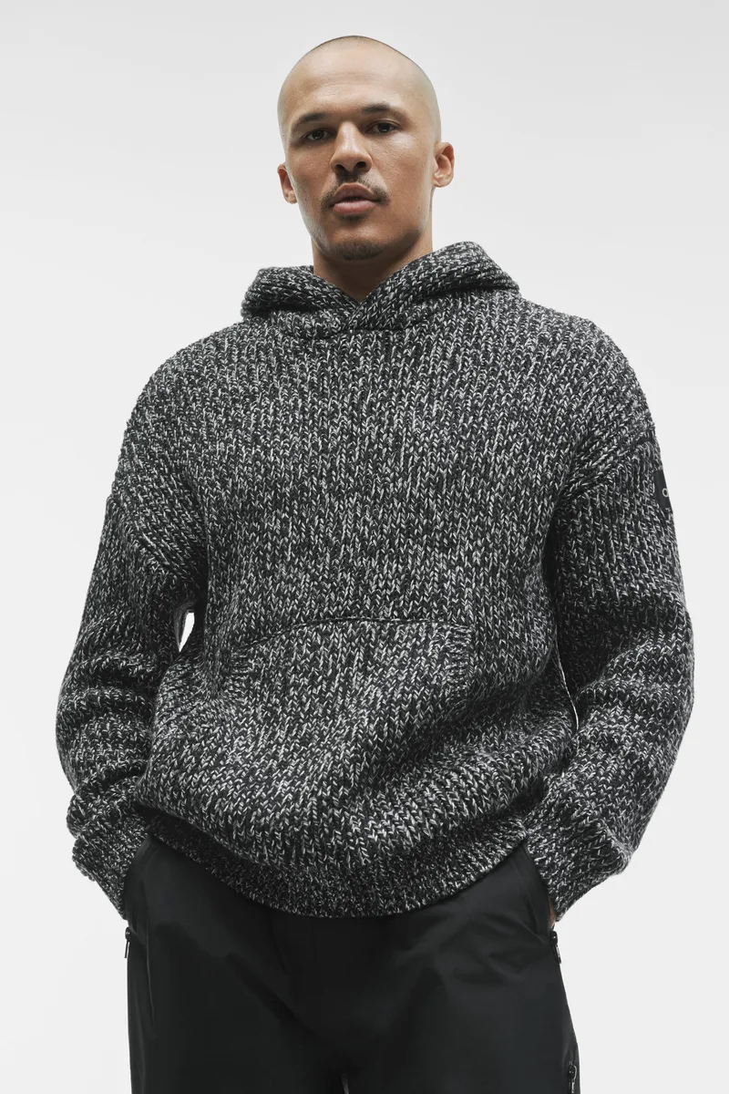 Chunky Knit Rewind Hoodie - Black Multi
