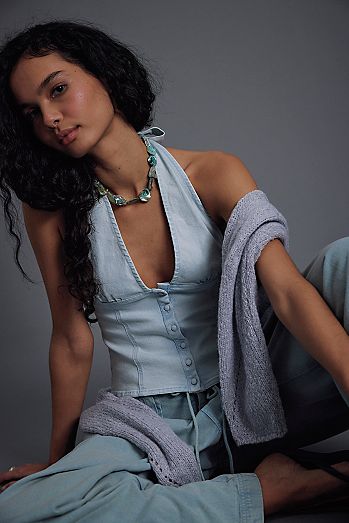 Ramona Denim Halter Top