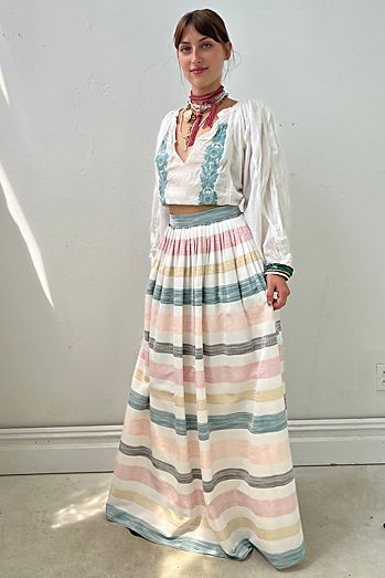 Vintage Striped Maxi Ballgown Skirt Selected by Anna Corinna