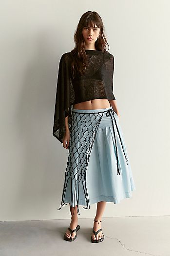 We The Free Skipper Pleated Chino Midi Skirt