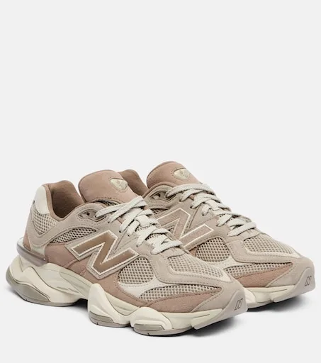 9060 suede-trimmed mesh sneakers