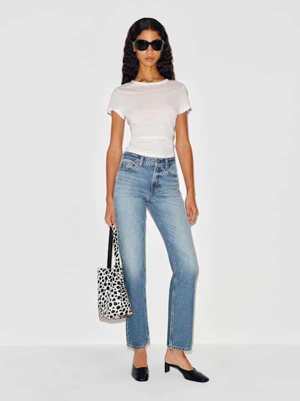 Leda Mid Rise Straight Jeans
