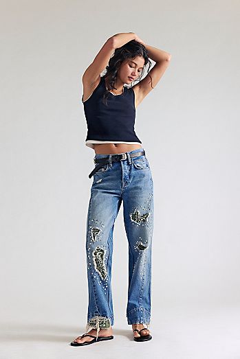 Tricia Fix Stick Around Studded Bandana Jeans