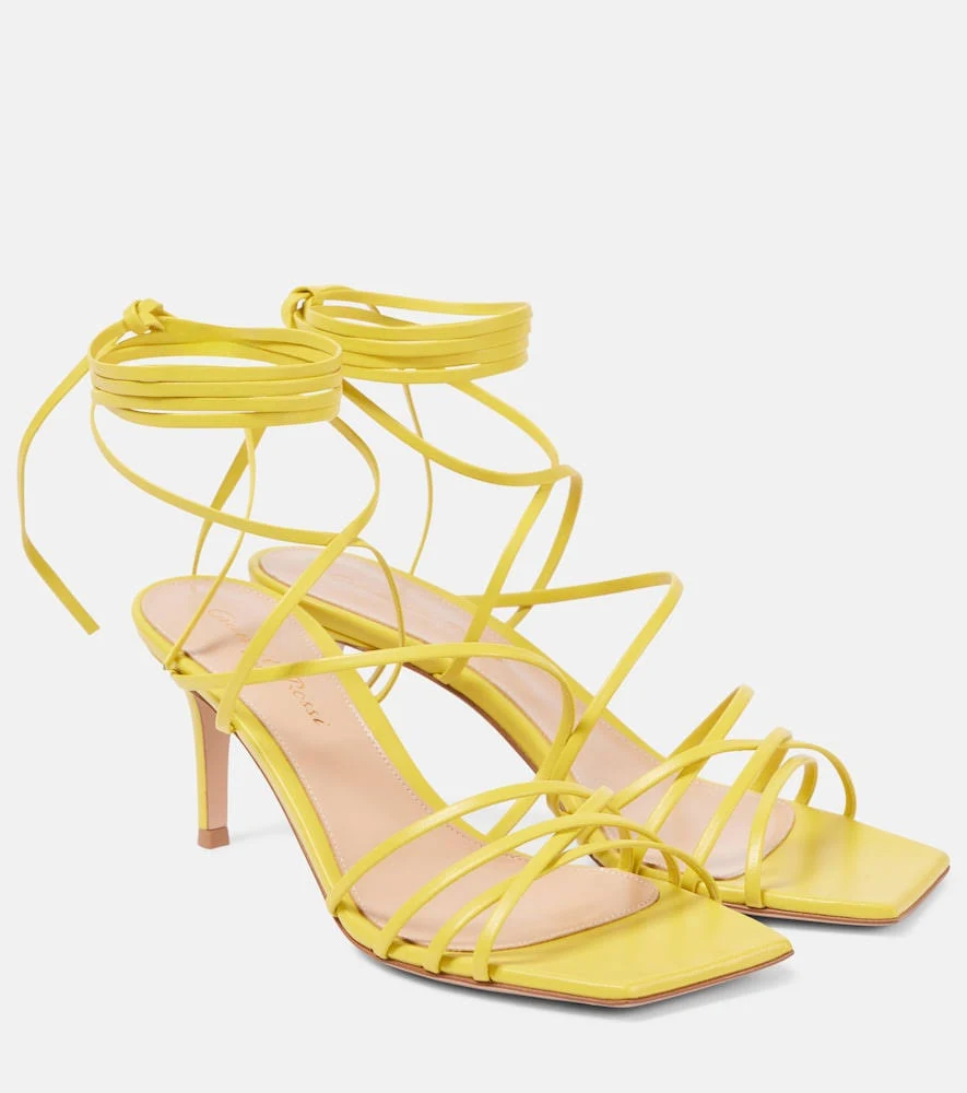 Gianvito Rossi, Leather sandals, Women, Yellow, US 8, Sandals
