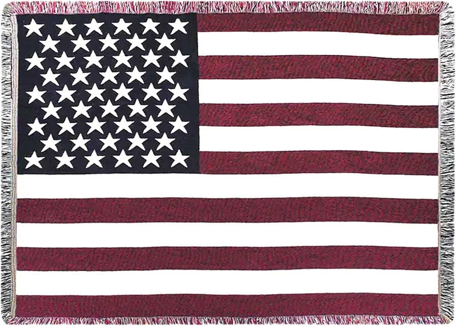 Manual Woodworkers and Weavers AUSA53 Usa Flag Tapestry Throw Blanket