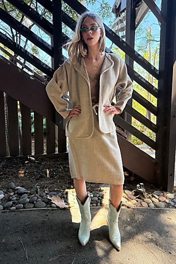 1970s Boxy Trapunto Trim Skirt Suit Selected by Personal Choice