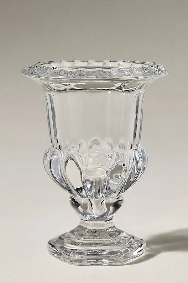 Anthropologie Iris Pressed Glass Vase