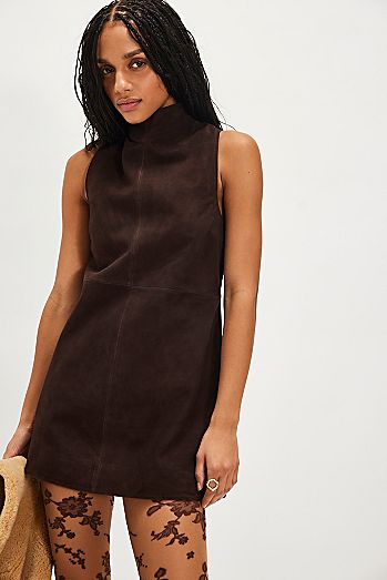 SEROYA Carina Suede Mini Dress