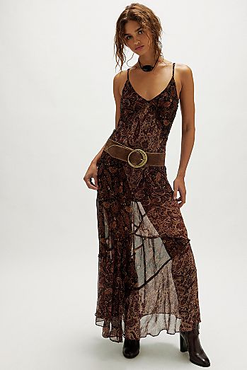 Nigel Preston Paisley Patch Maxi Dress