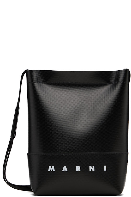 Marni Black Shoelace Strap Crossbody Bag
