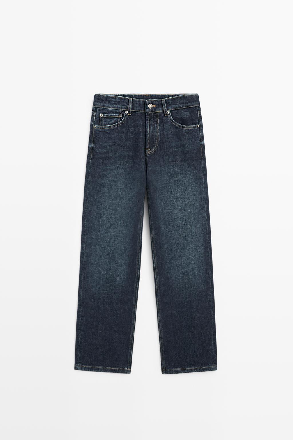 High-waist cropped straight-leg jeans