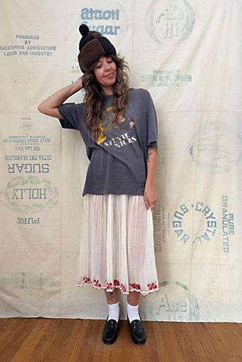 Good Days Vintage 1940s Sheer Embroidered Skirt